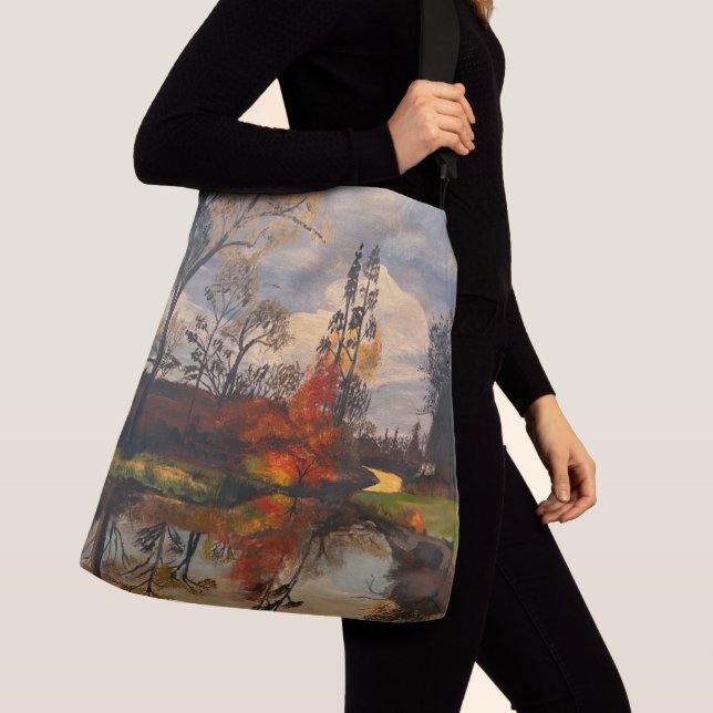 Creek Side in Autumn, Original by Gary Poling Crossbody Bag (Close Up)