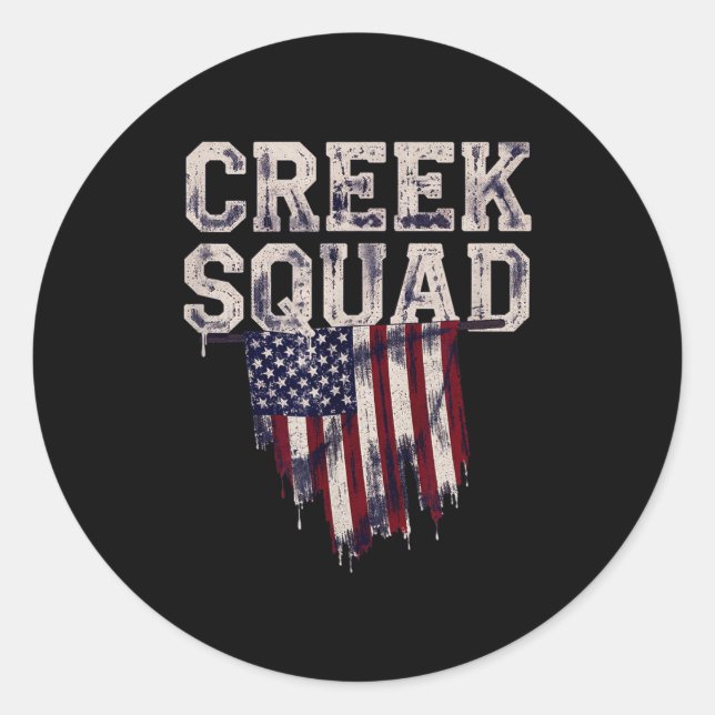 Creek Squad Patriotic  Classic Round Sticker (Front)