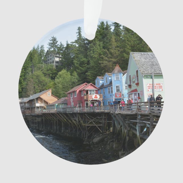 Creek Street in Ketchikan Ornament (Front)