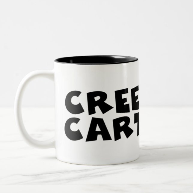 Creekrat CARtoon Studios Logo Two-Tone Coffee Mug (Left)