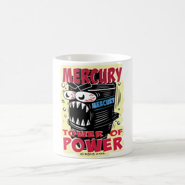 Creekrat Studios Mercury Tower of Power Cartoon Coffee Mug (Center)