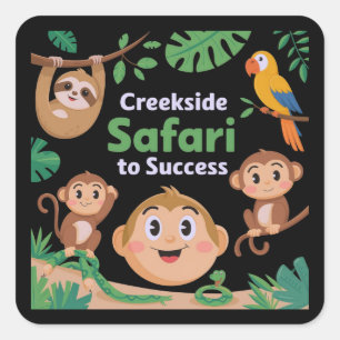 Creekside Safari to Success Wildlife Design Square Sticker