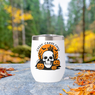 Creep, Carve, Chill: Halloween Skull & Pumpkin