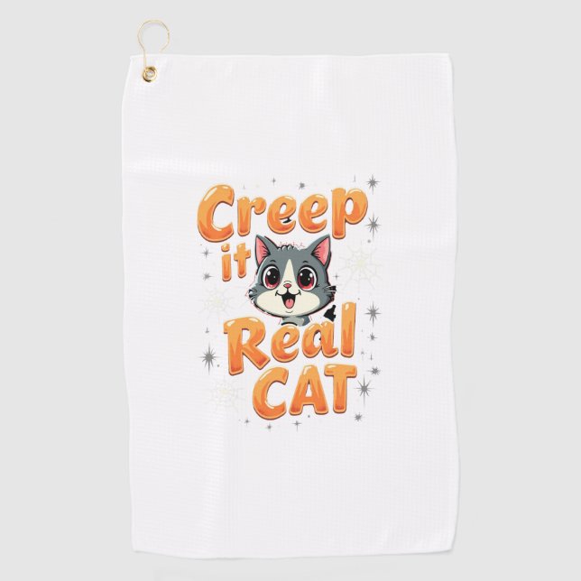Creep It Real Cat 2 Golf Towel (Front)