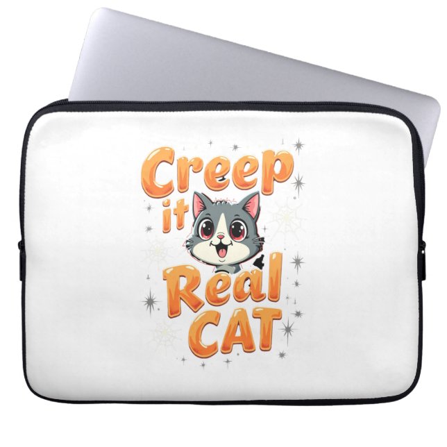 Creep It Real Cat 2 Laptop Sleeve (Front)