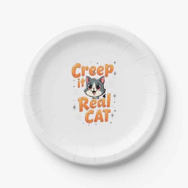 Creep It Real Cat 2 Paper Plate (Front)
