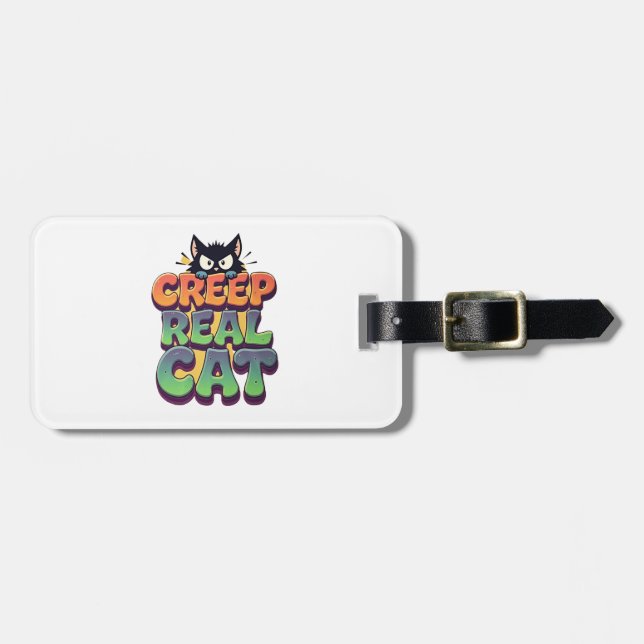 Creep It Real Cat Luggage Tag (Front Horizontal)