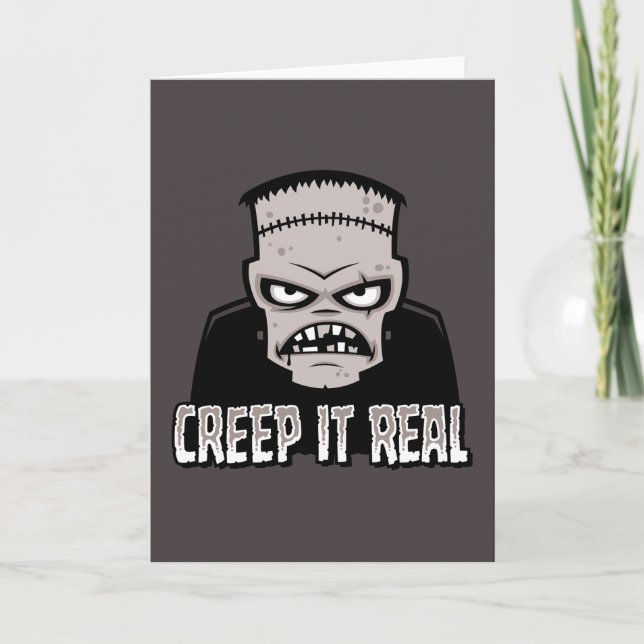 Creep It Real Classic Horror Frankenstein Design Card (Front)