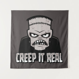 Creep It Real Classic Horror Frankenstein Design Tapestry