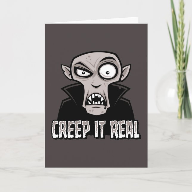 Creep It Real Classic Horror Vampire Design Card (Front)