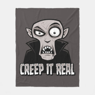 Creep It Real Classic Horror Vampire Design Fleece Blanket