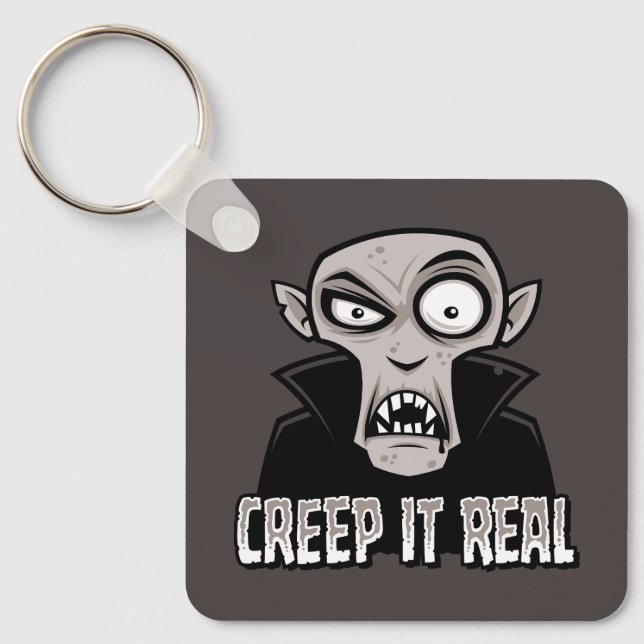 Creep It Real Classic Horror Vampire Design Key Ring (Front)