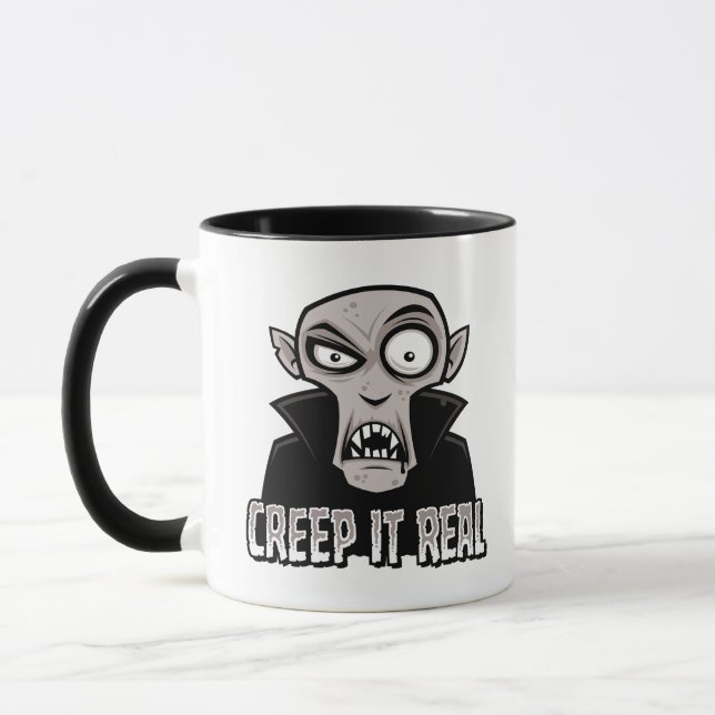 Creep It Real Classic Horror Vampire Design Mug (Left)