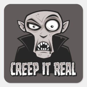 Creep It Real Classic Horror Vampire Design Square Sticker