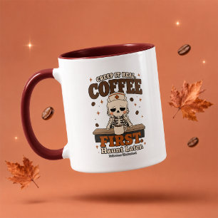 Creep It Real Coffee First Haunt Later Maroon Mug