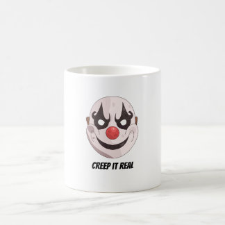 Creep It Real Creepy Clown Mask Halloween Graphic Coffee Mug
