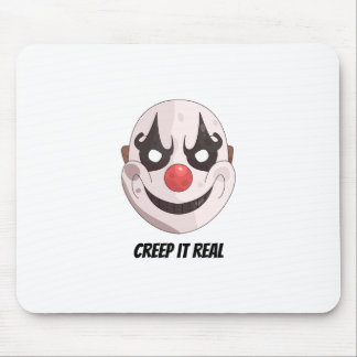 Creep It Real Creepy Clown Mask Halloween Graphic Mouse Pad