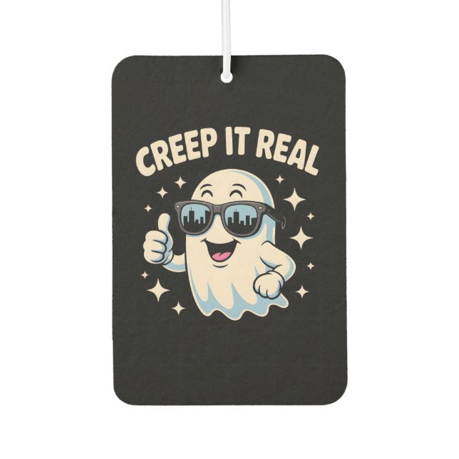 Creep It Real, Cute Halloween Ghost Car Air Freshener (Front)