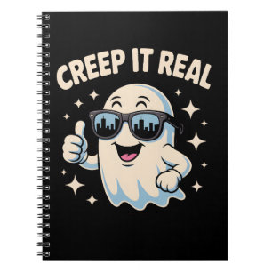 Creep It Real, Cute Halloween Ghost Notebook