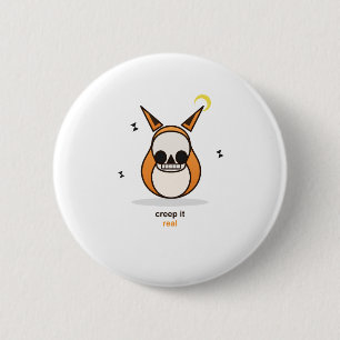 Creep It Real Funny Halloween Fox Skull Mask 6 Cm Round Badge