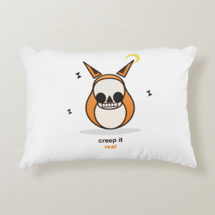 Creep It Real Funny Halloween Fox Skull Mask Decorative Cushion