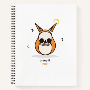 Creep It Real Funny Halloween Fox Skull Mask Notebook