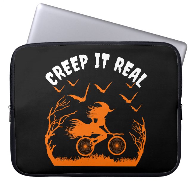 CREEP IT REAL FUNNY SARCASM LAPTOP SLEEVE (Front)