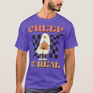 Creep it real Ghost Boy Retro Halloween Spooky Sea T-Shirt