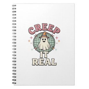 Creep It Real Ghost Disco Halloween Shirt Design_1 Notebook