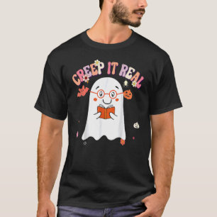 Creep It Real Ghost Kids Boys Girls Halloween Cost T-Shirt