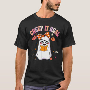 Creep It Real Ghost Kids Boys Girls Halloween Cost T-Shirt