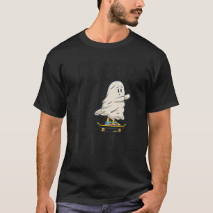 Creep It Real Ghost Men Skateboarding Halloween Fa T-Shirt