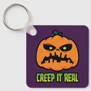 Creep It Real Grumpy Halloween Pumpkin Key Ring