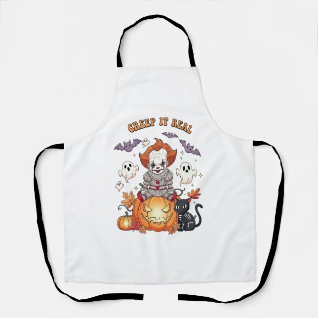 Creep It Real Halloween Clown Apron (Front)