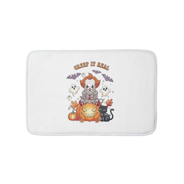 Creep It Real Halloween Clown Bath Mat (Front)