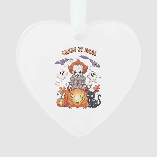 Creep It Real Halloween Clown Ornament (Front)