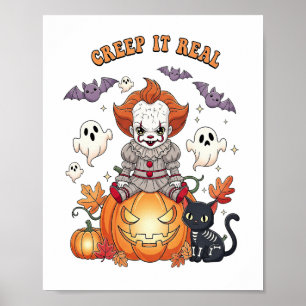 Creep It Real Halloween Clown Poster