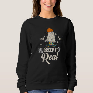 Creep It Real Halloween Creepin Ghost Boy Girl Ska Sweatshirt