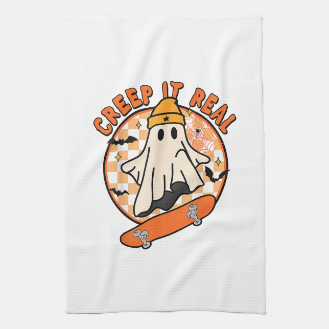  Creep It Real Halloween  Tea Towel (Vertical)