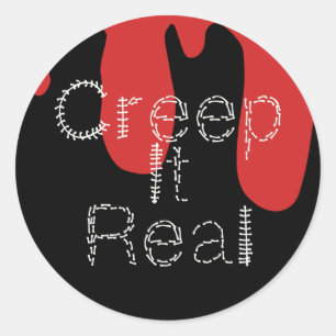 Creep it Real Hand Drawn Font Blood Halloween   Classic Round Sticker