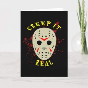 Creep It Real Hockey Mask Halloween Horror Card