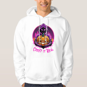 Creep it Real, Horror Halloween illustration Hoodie