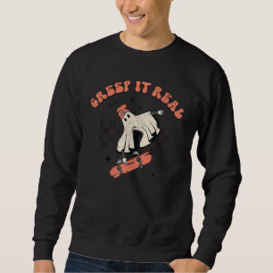 Creep It Real Retro Halloween Ghost Spooky Season Sweatshirt