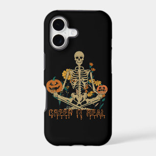 CREEP IT REAL scary Halloween skeleton pumpkin