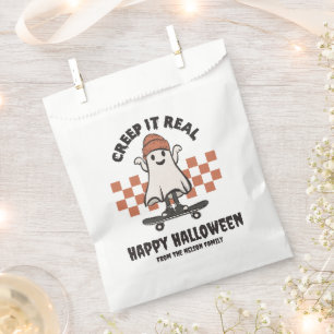 Creep it Real Skateboarding Ghost Happy Halloween Favour Bag