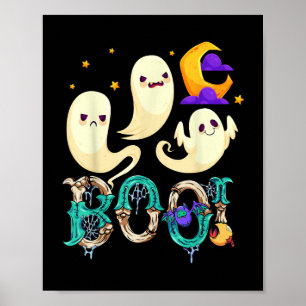 Creep It Real Skateboarding Ghost Retro Halloween  Poster