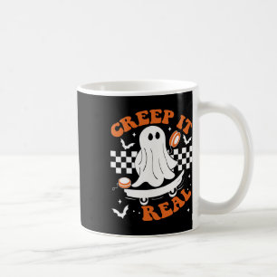 Creep It Real Skateboarding Retro Halloween Ghost Coffee Mug