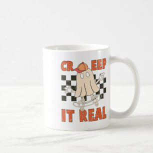Creep It Real Skateboarding Retro Halloween Ghost Coffee Mug