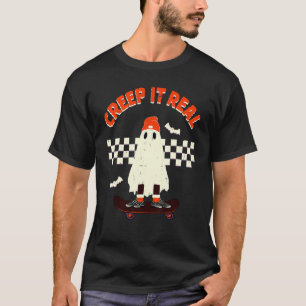 Creep It Real Vintage Retro Halloween Ghost Boy Fa T-Shirt