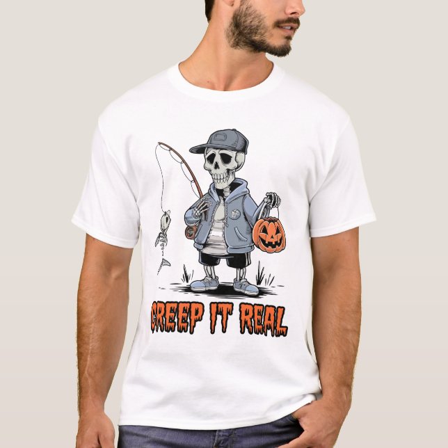 creep it reel, halloween fishing T-Shirt (Front)